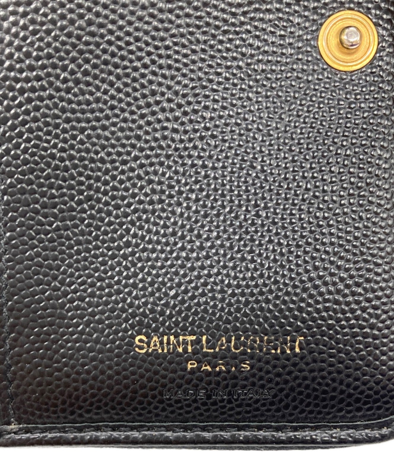 Saint Laurent Paris Wallet Compact Purse YSL Cassandra Black Authentic