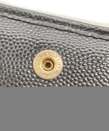 Saint Laurent Paris Wallet Compact Purse YSL Cassandra Black Authentic