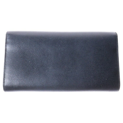 Saint Laurent Paris Flap Wallet Long Purse YSL Cassandra Black Authentic