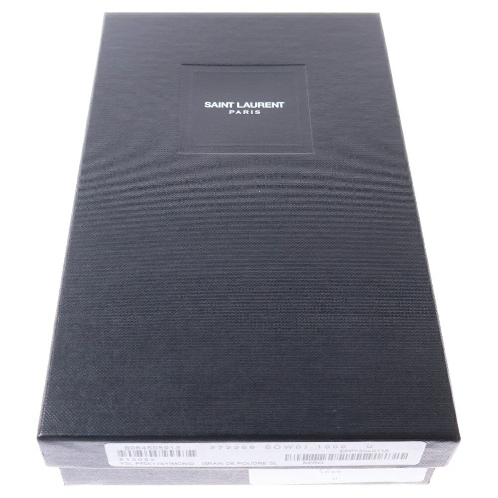 Saint Laurent Paris Flap Wallet Long Purse YSL Cassandra Black Authentic