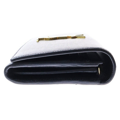 Saint Laurent Paris Flap Wallet Long Purse YSL Cassandra Black Authentic