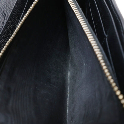 Saint Laurent Paris Flap Wallet Long Purse YSL Cassandra Black Authentic