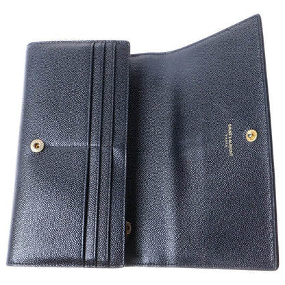 Saint Laurent Paris Flap Wallet Long Purse YSL Cassandra Black Authentic