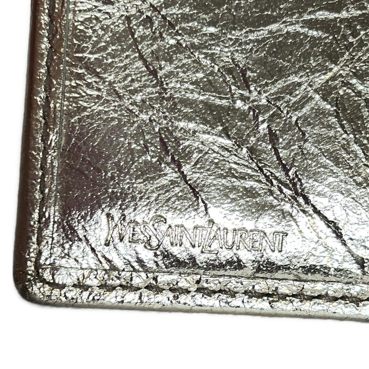 Saint Laurent Bi-fold Wallet Flap Compact Purse YSL Cassandra Gold Authentic