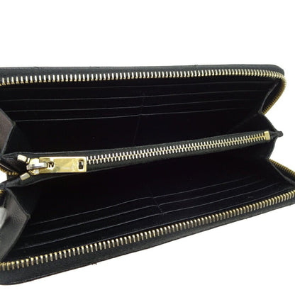 Saint Laurent Round Zip Long Wallet Purse YSL Cassandra Black Authentic