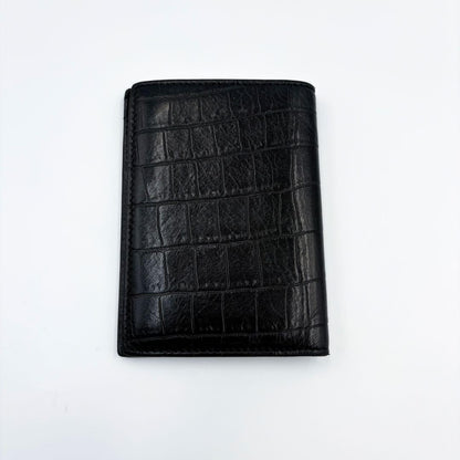 Saint Laurent Bi-fold Wallet Flap Compact Purse YSL Cassandra Black Authentic