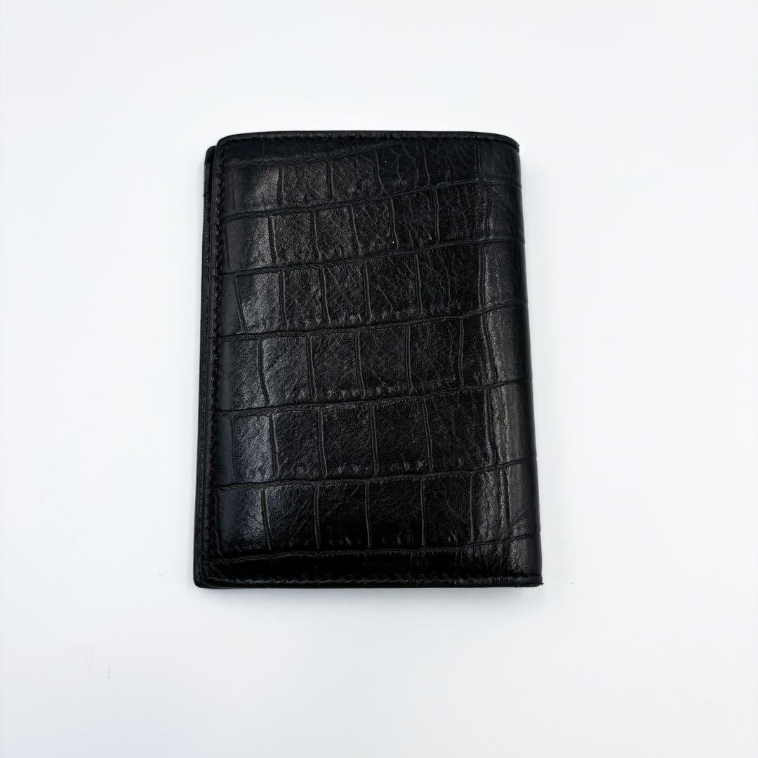 Saint Laurent Bi-fold Wallet Flap Compact Purse YSL Cassandra Black Authentic