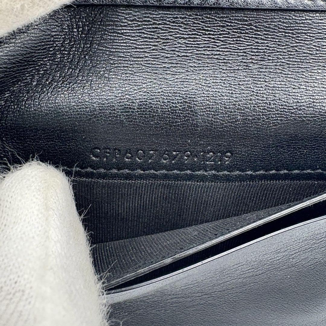 Saint Laurent Bi-fold Wallet Flap Compact Purse YSL Cassandra Black Authentic