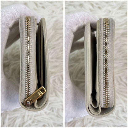 Saint Laurent Bi-fold Wallet Flap Compact Purse YSL Cassandra Cream Authentic