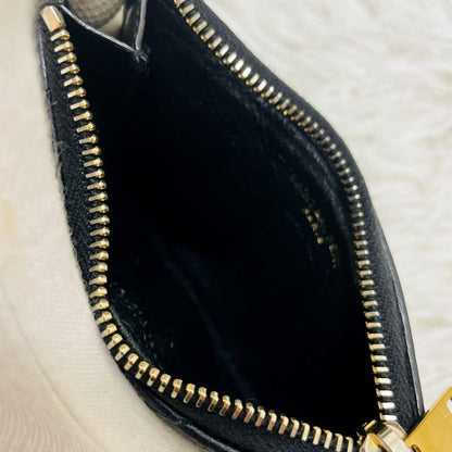 Saint Laurent Coin Case Card Holder Wallet Purse Compact YSL Cassandra Black