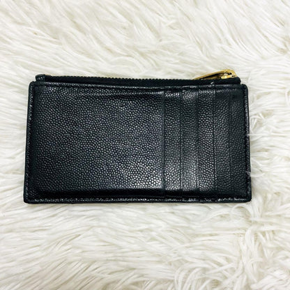 Saint Laurent Coin Case Card Holder Wallet Purse Compact YSL Cassandra Black