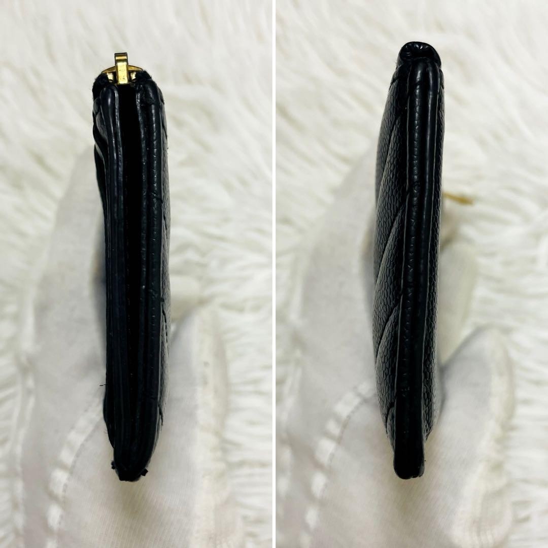 Saint Laurent Coin Case Card Holder Wallet Purse Compact YSL Cassandra Black