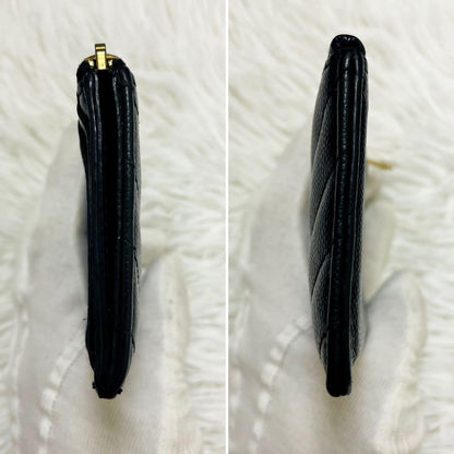 Saint Laurent Coin Case Card Holder Wallet Purse Compact YSL Cassandra Black