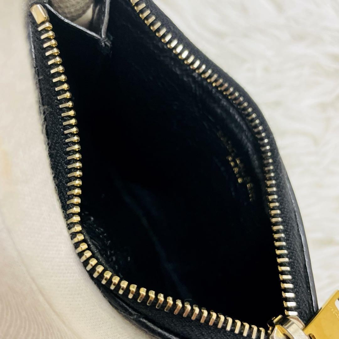 Saint Laurent Coin Case Card Holder Wallet Purse Compact YSL Cassandra Black