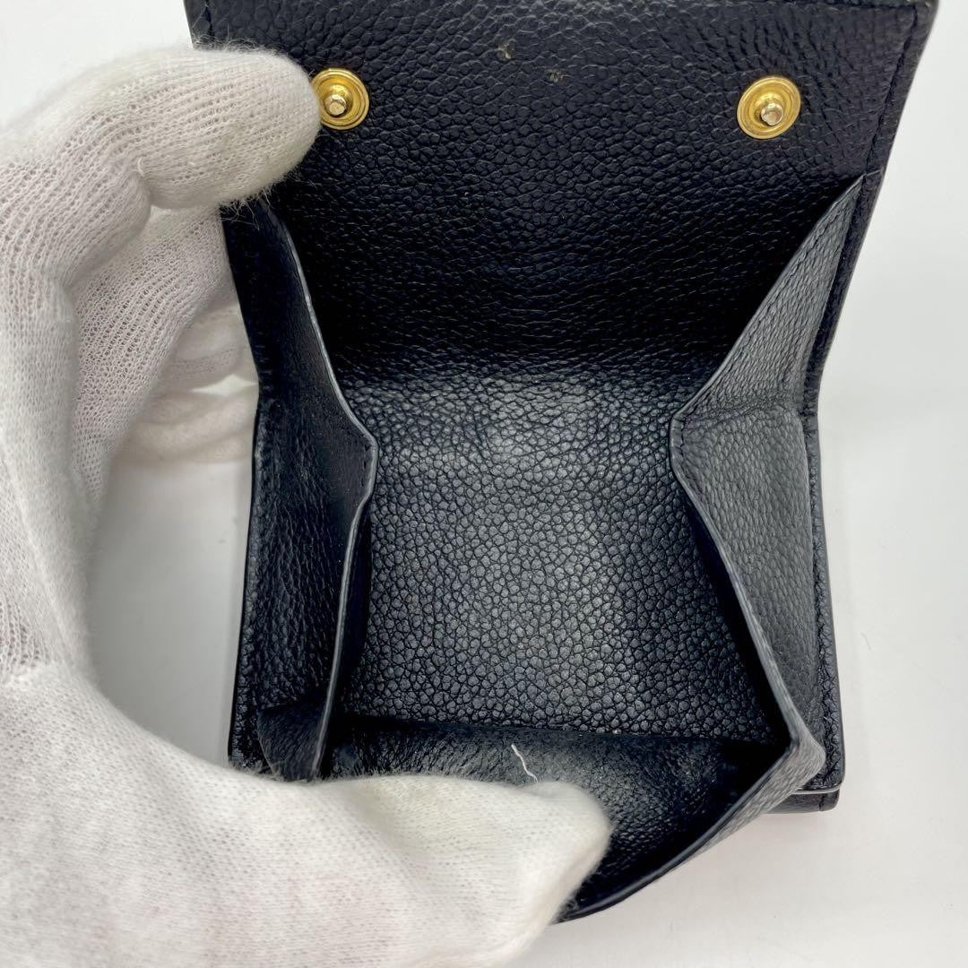 Saint Laurent Tri-fold Wallet Compact Purse YSL Cassandra Black Authentic