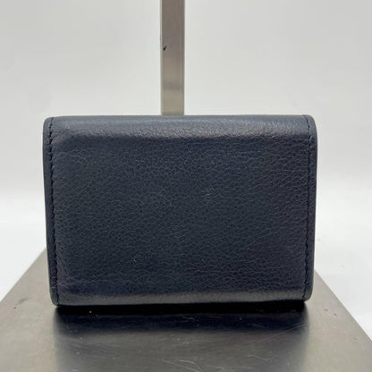 Saint Laurent Tri-fold Wallet Compact Purse YSL Cassandra Black Authentic