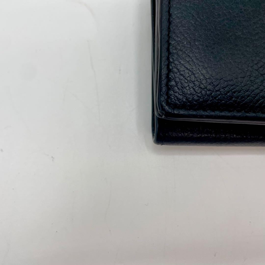 Saint Laurent Tri-fold Wallet Compact Purse YSL Cassandra Black Authentic