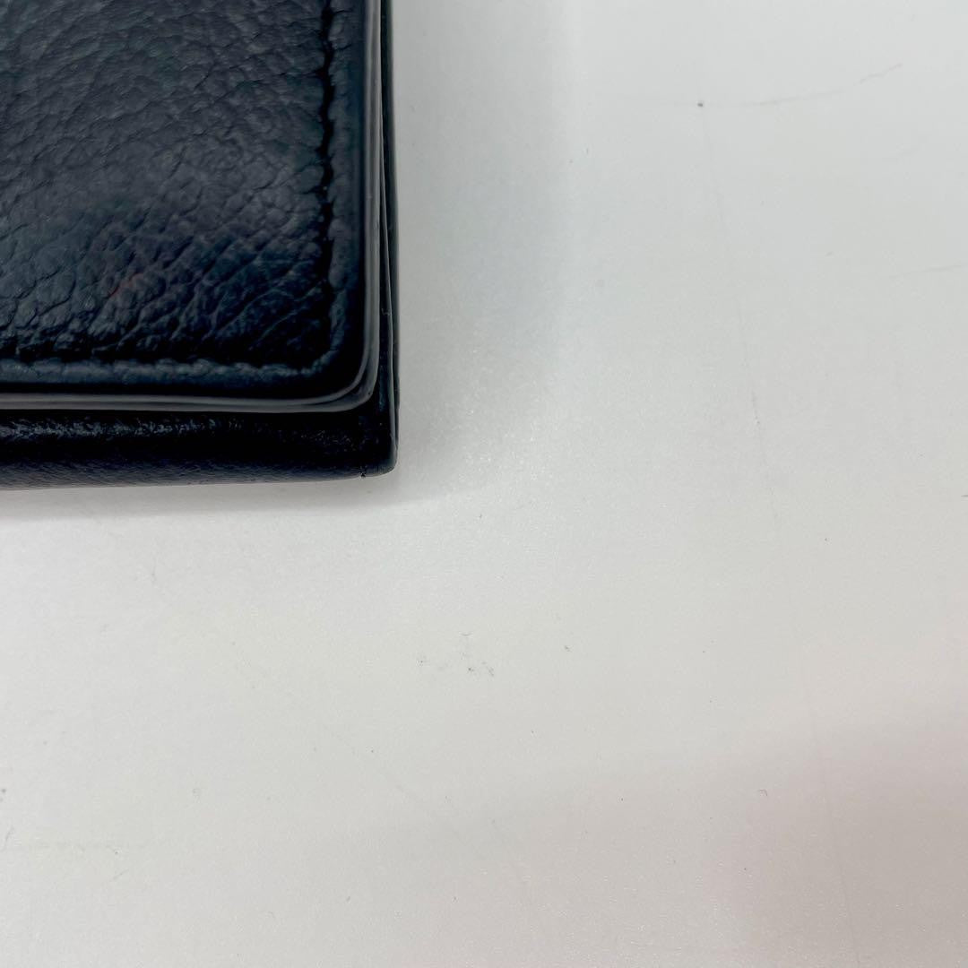 Saint Laurent Tri-fold Wallet Compact Purse YSL Cassandra Black Authentic