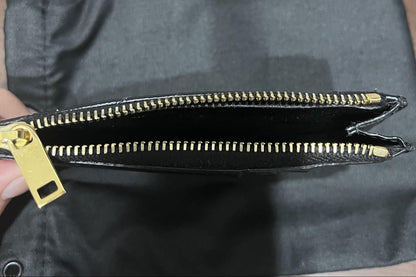 Saint Laurent Coin Case Card Holder Wallet Purse Compact YSL Cassandra Black