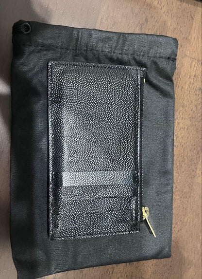 Saint Laurent Coin Case Card Holder Wallet Purse Compact YSL Cassandra Black