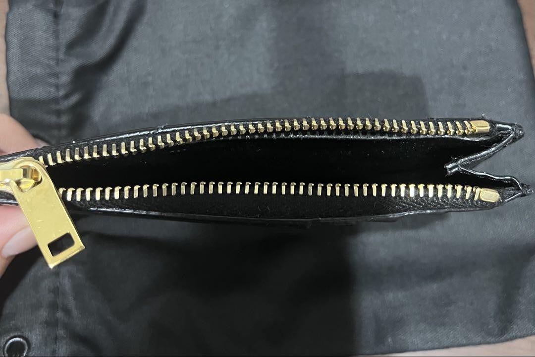 Saint Laurent Coin Case Card Holder Wallet Purse Compact YSL Cassandra Black