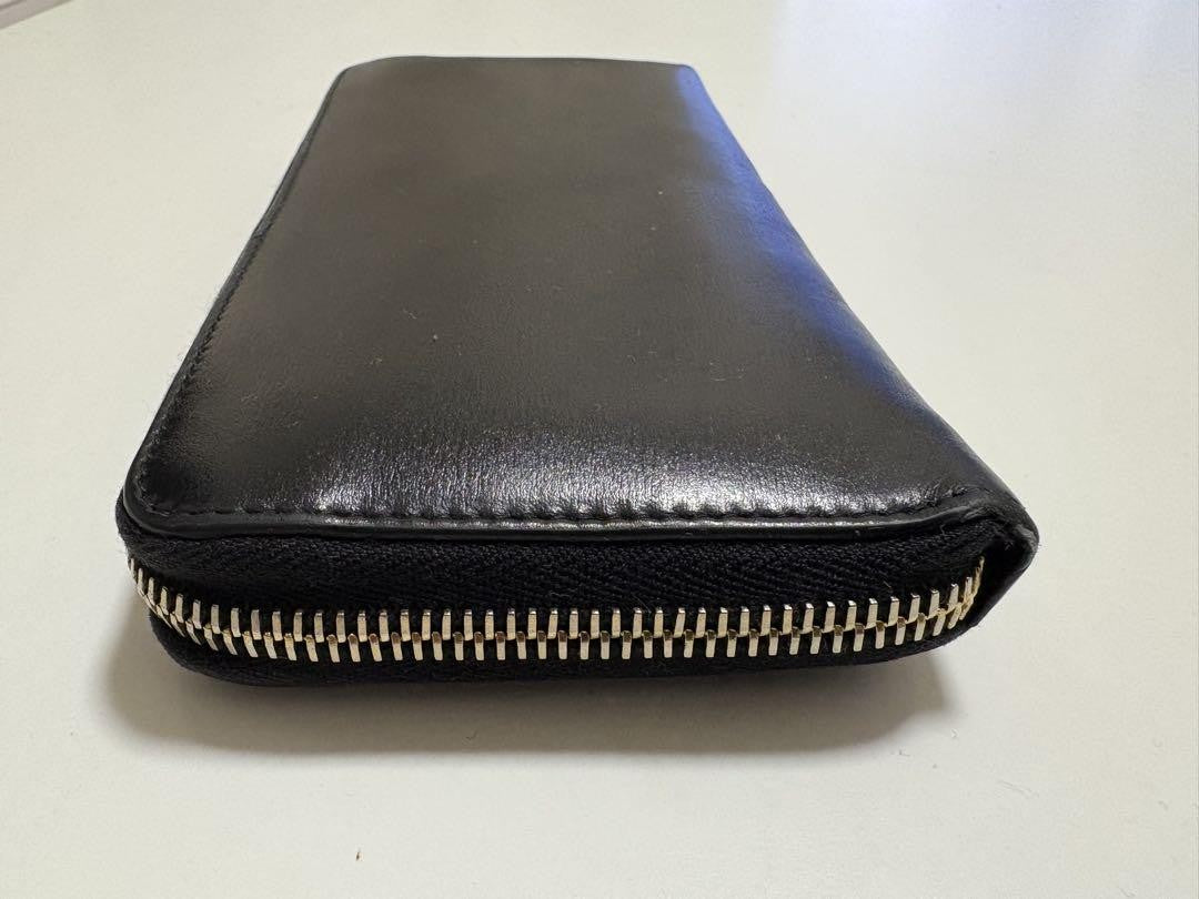 Saint Laurent Round Zip Long Wallet Purse YSL Cassandra Black Authentic