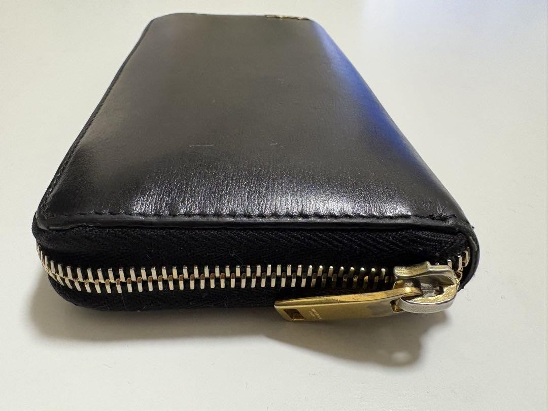 Saint Laurent Round Zip Long Wallet Purse YSL Cassandra Black Authentic