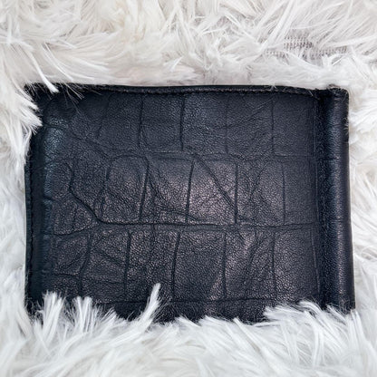 Saint Laurent Bi-fold Card Holder Wallet Case Flap Purse YSL Cassandra Black