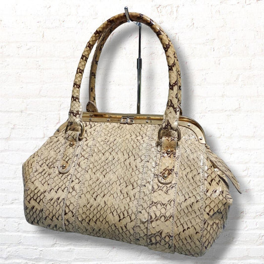 Dolce & Gabbana Hand Bag Tote Purse Leopard Leather Authentic