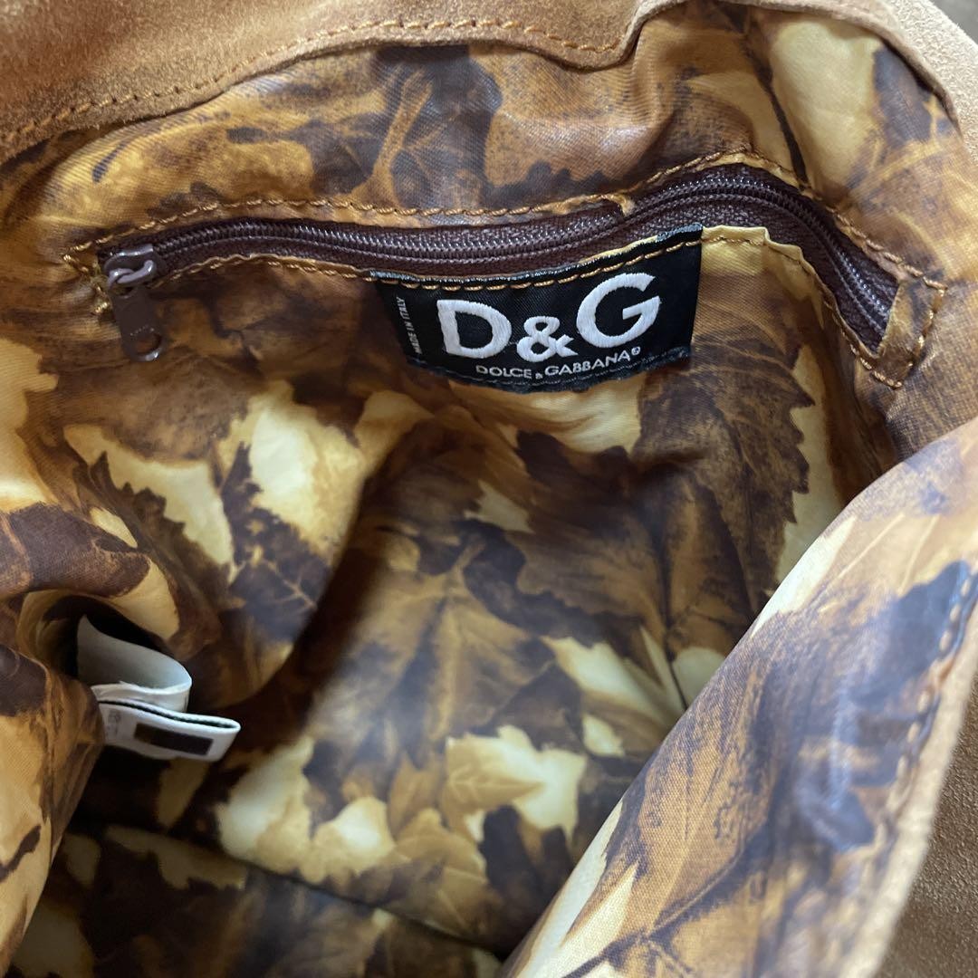 Dolce & Gabbana Shoulder Bag Purse Fur Suede Brown Authentic