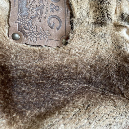 Dolce & Gabbana Shoulder Bag Purse Fur Suede Brown Authentic