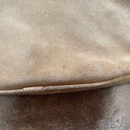 Dolce & Gabbana Shoulder Bag Purse Fur Suede Brown Authentic