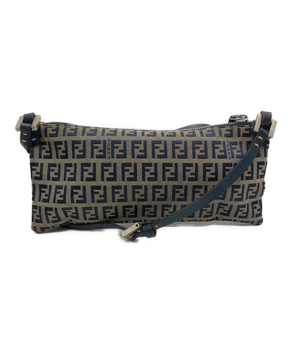 FENDI Shoulder Bag Purse FF Zucca Brown Authentic