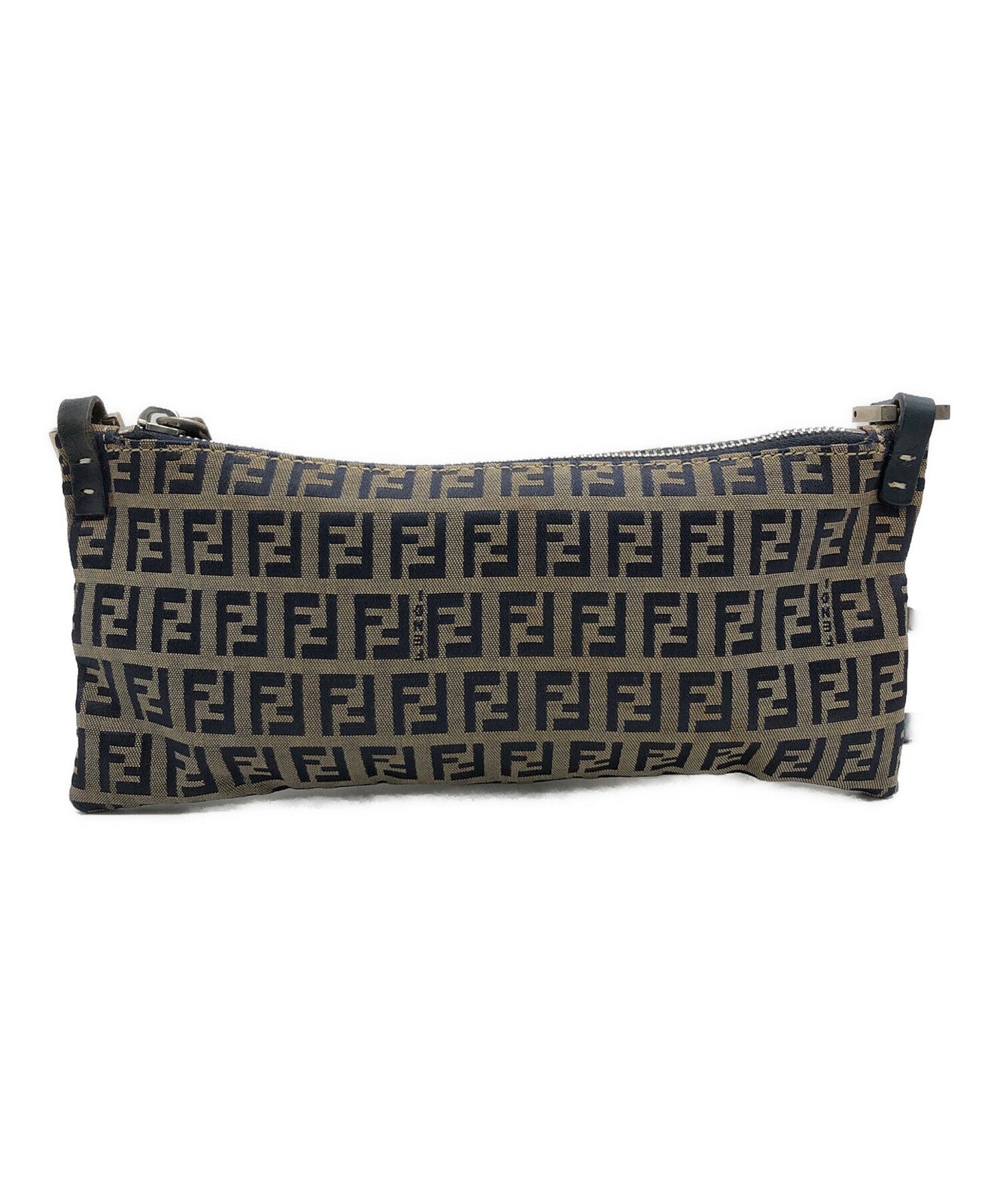 FENDI Shoulder Bag Purse FF Zucca Brown Authentic