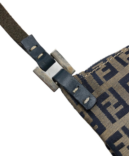 FENDI Shoulder Bag Purse FF Zucca Brown Authentic