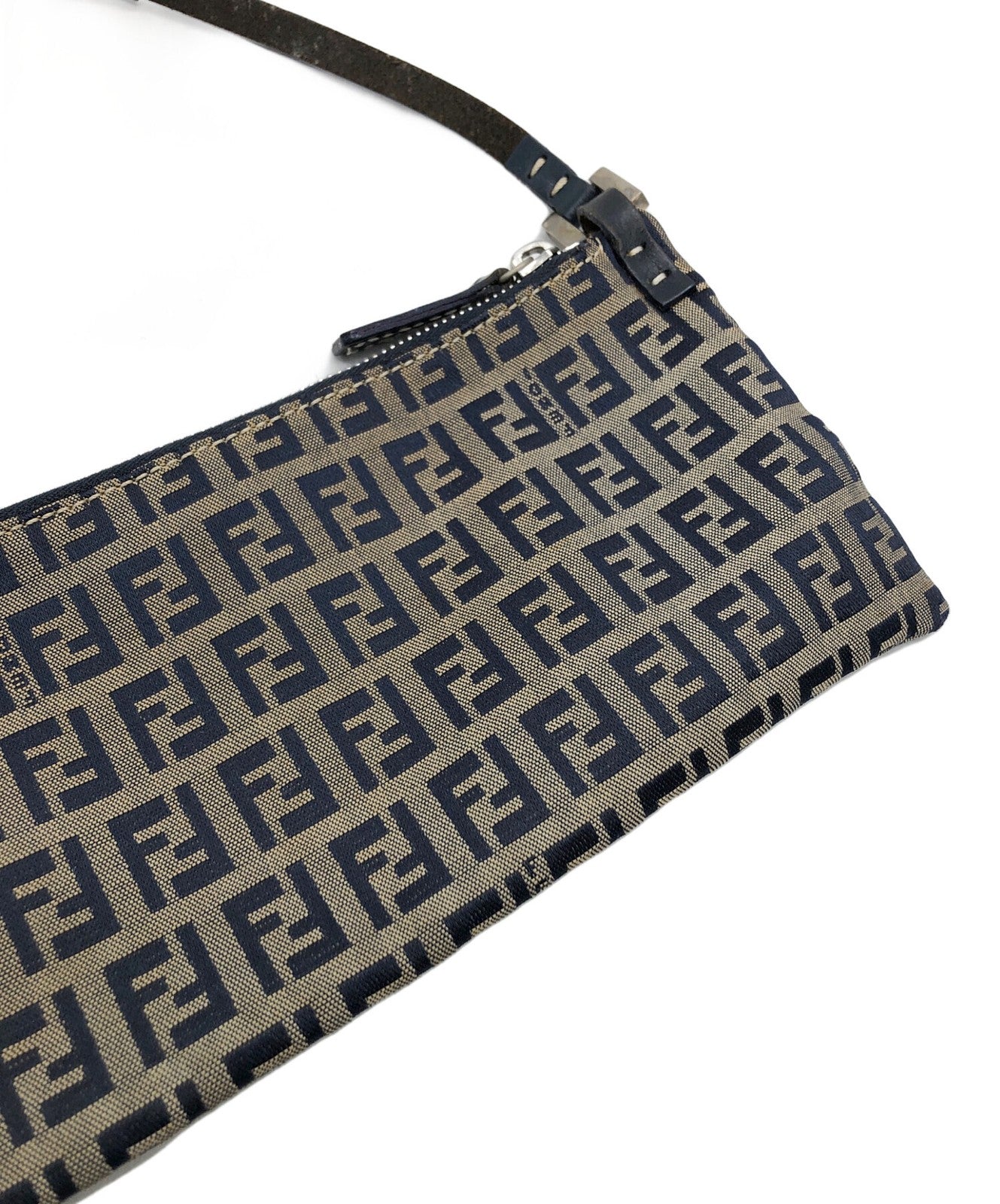 FENDI Shoulder Bag Purse FF Zucca Brown Authentic
