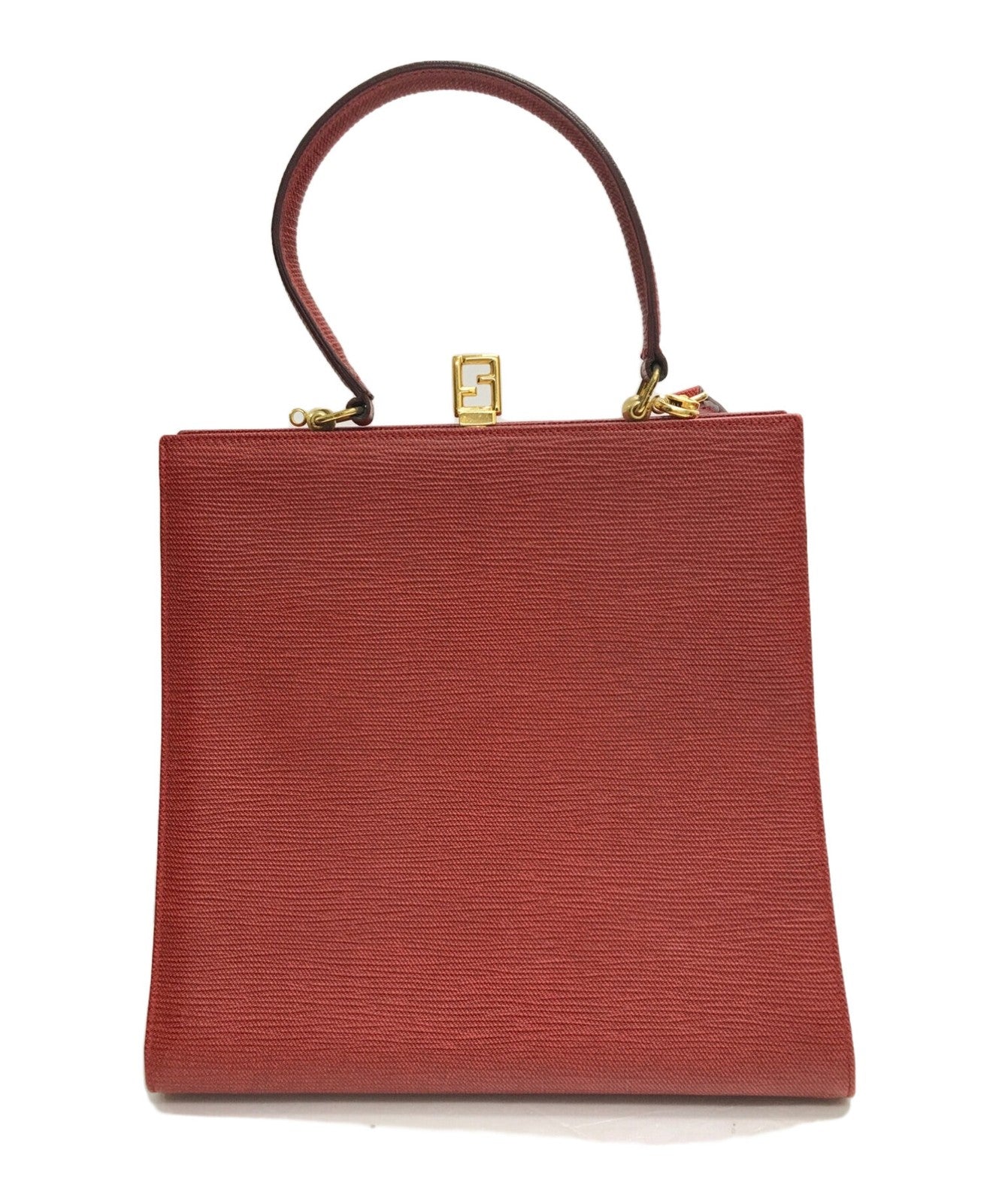 FENDI Hand Shoulder Bag Tote Purse 2way FF Red Authentic