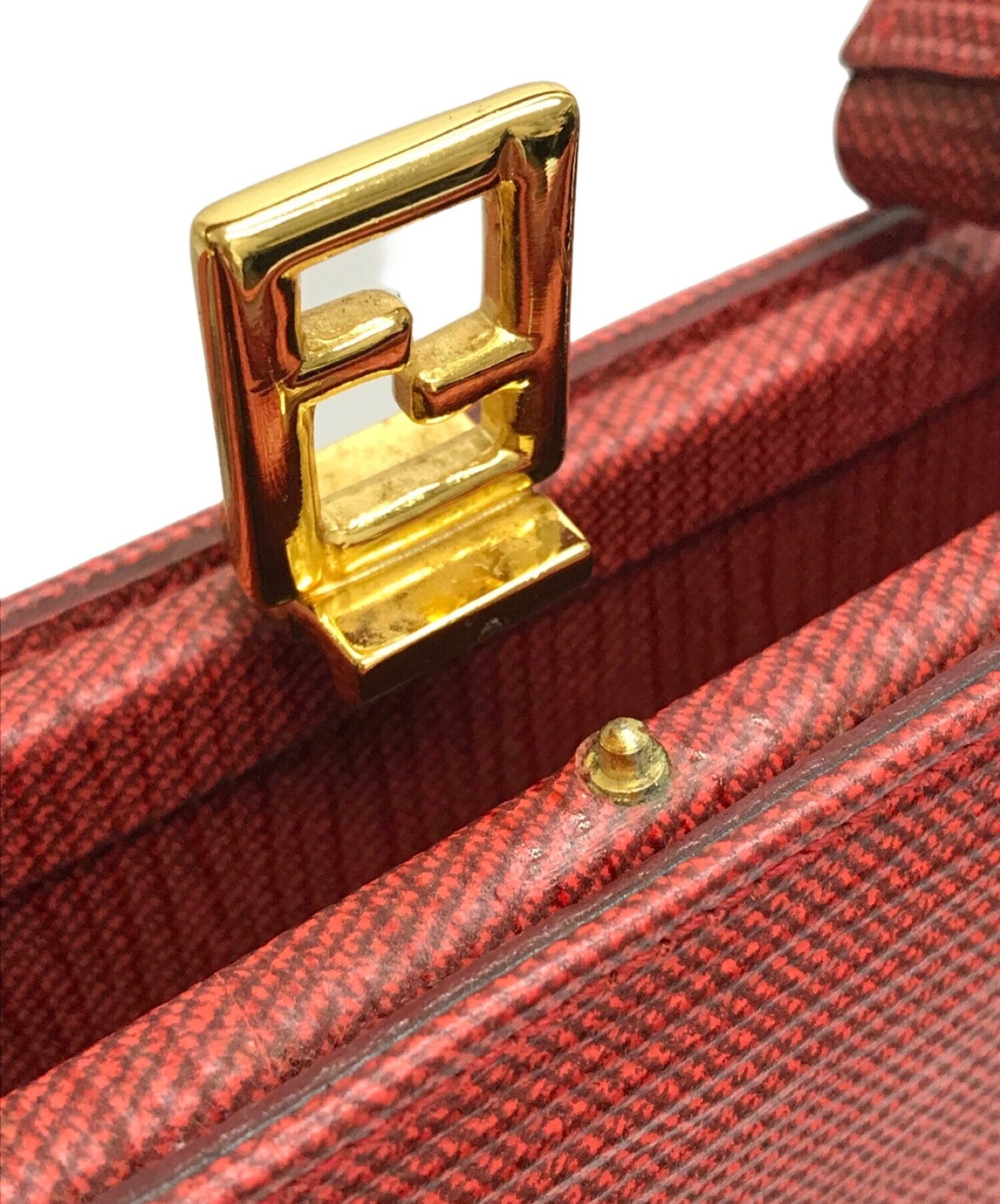 FENDI Hand Shoulder Bag Tote Purse 2way FF Red Authentic