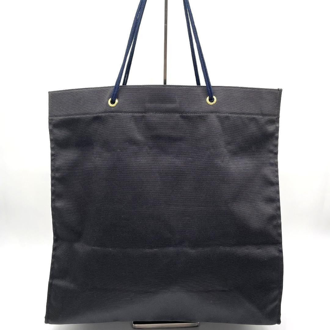 FENDI Hand Bag Tote Purse Logo Nylon Black Authentic