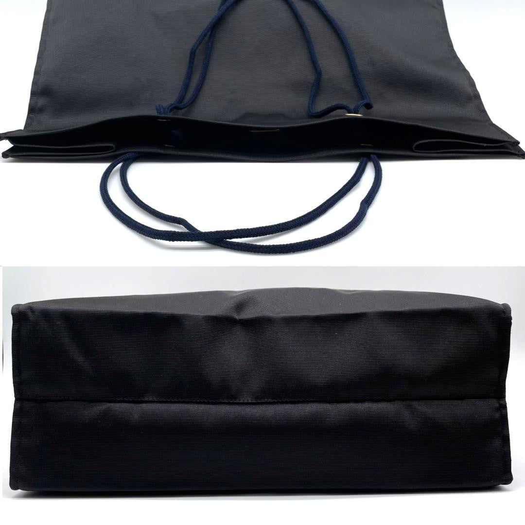 FENDI Hand Bag Tote Purse Logo Nylon Black Authentic