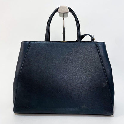 FENDI Hand Shoulder Bag Tote Purse 2way Leather Black Authentic