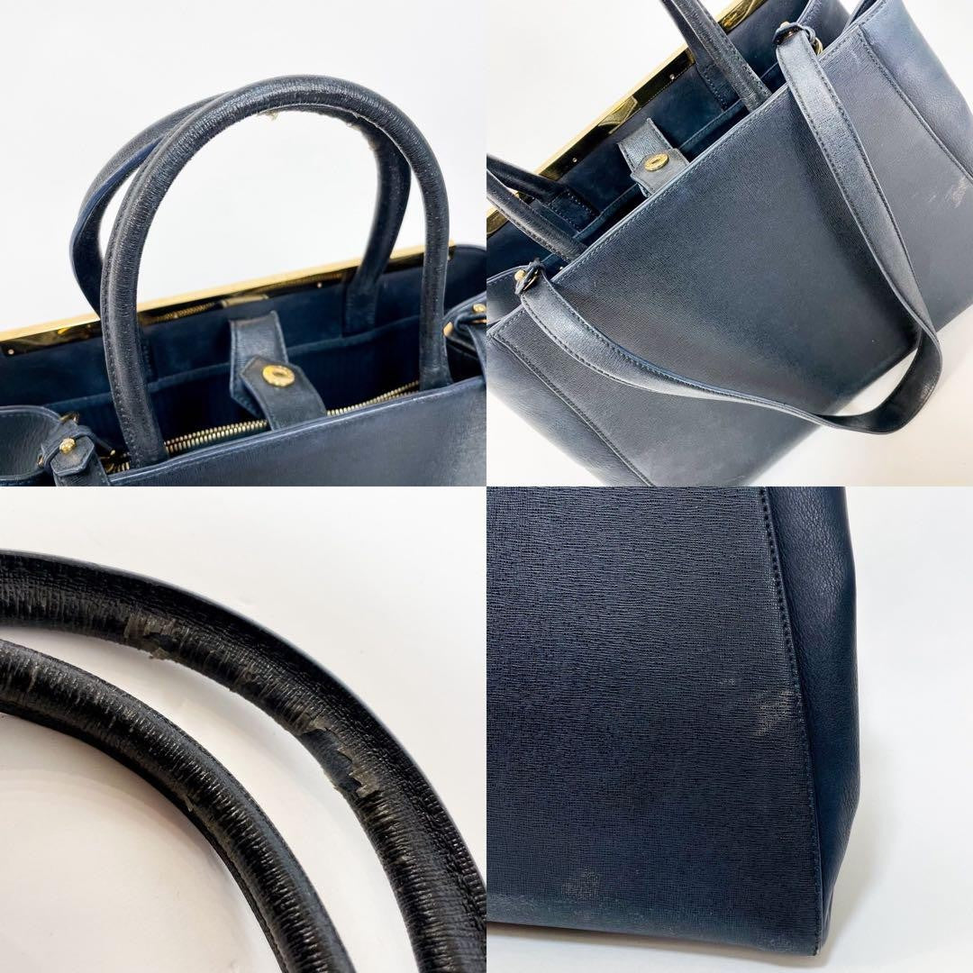 FENDI Hand Shoulder Bag Tote Purse 2way Leather Black Authentic