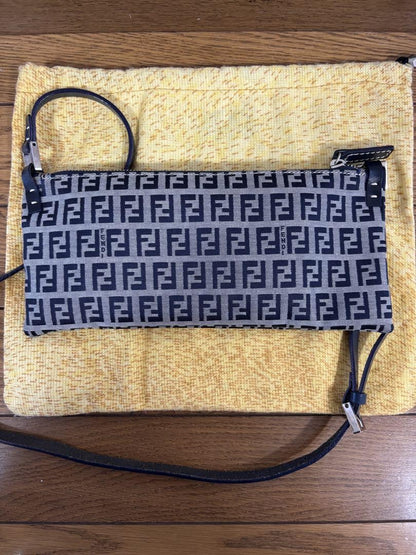 FENDI Shoulder Bag Purse Accessory Pouch FF Zucchino Authentic