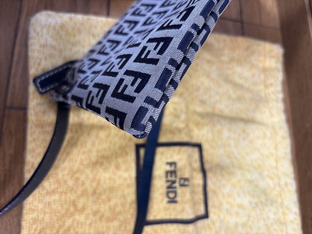 FENDI Shoulder Bag Purse Accessory Pouch FF Zucchino Authentic