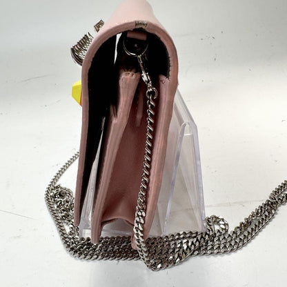 FENDI Shoulder Bag Purse Monster Leather Pink Authentic