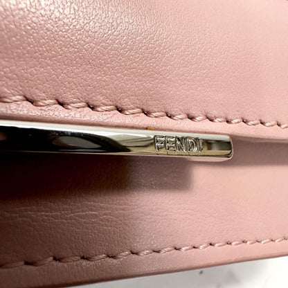 FENDI Shoulder Bag Purse Monster Leather Pink Authentic