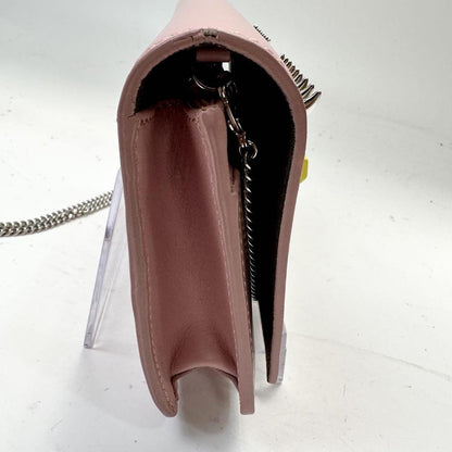 FENDI Shoulder Bag Purse Monster Leather Pink Authentic