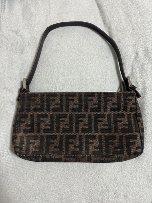 FENDI Hand Bag Tote Purse FF Zucca Authentic