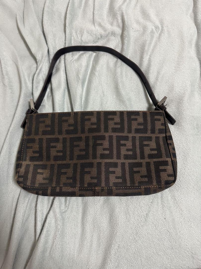 FENDI Hand Bag Tote Purse FF Zucca Authentic