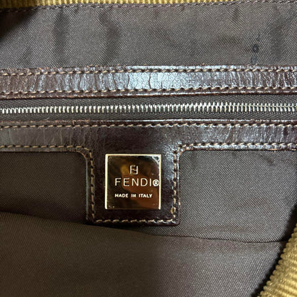 FENDI Hand Bag Tote Purse FF Corduroy Authentic